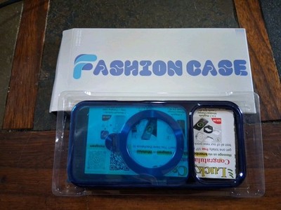 New In Box Clear Blue Case for Iphone 17 Pro 360 Spin Magnetic Stand Shockproof 