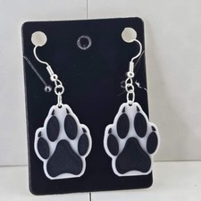 Paw Print Raised Earrings - 3D Printed Earrings 