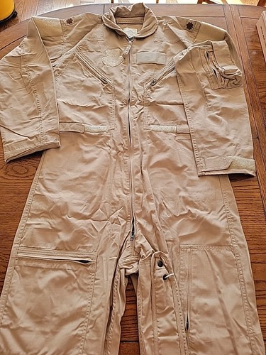 Tan USAF Coveralls, Flyer's, CWU-27/P 42R Flight Suit NSN 8415-01-452-4960