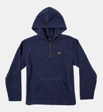 RVCA Boys' YUKON 1/4 Zip Hooded Fleece - MDY - XL/16 - NWT