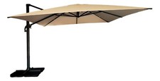 Ombrellone da giardino a palo laterale 4x4 m. Colore Tortora. Struttura robusta
