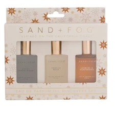 Sand Fog Perfume Oil Trio Set Jasmine Cedarwood Vanilla Musk Violet Sandalwood 3