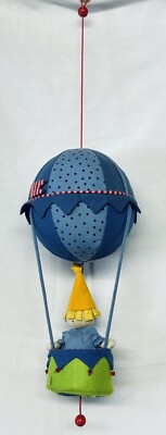 Haba Plush Stuffed Figural Hanging Hot Air Balloon with Boy in The Round Basket