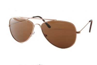 Trendige klassische Sonnenbrille goldbraune Gläser billig Herren Damen
