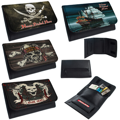 skull tobacco pouch Personalised Tobacco Pouch Pirate Rolling Baccy Wallet Smoking Gift Skull  Bones