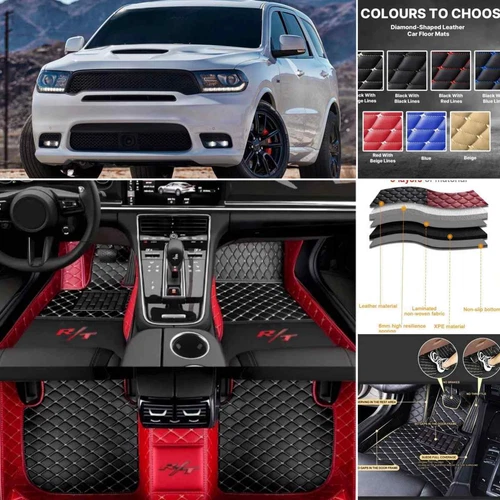 Carpets For Dodge Durango RT SRT Hellcat 2004-2024 Car Floor Mats Leather - Bild 18 von 34