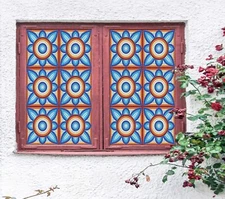 3D Square Symmetry A118 Window Film Print Sticker Cling Stained Glass UV Sinsin
