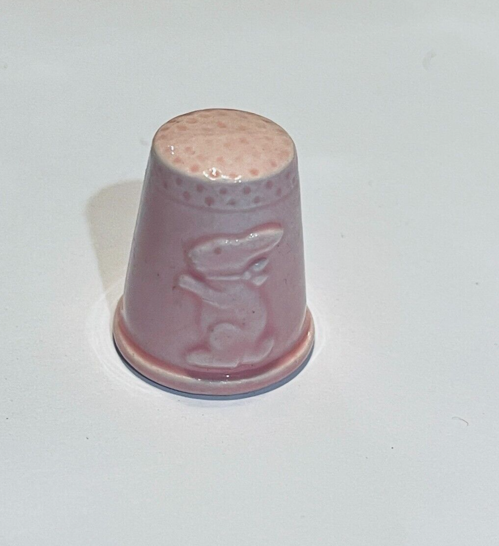 Ceramic Porcelain Pink Thimble Rabbit Bunny Cottage Core