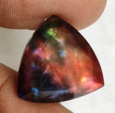 20.35 Ct. Natural Ammolite Doublet Opal Trillion Cut Loose Gemstone Gift 4 Women