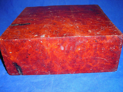   WOODEN AMBOYNA BURL BLOCK THICK POOL STICKS BOX TOP GUN GRIPS KNIFE SCALE T28