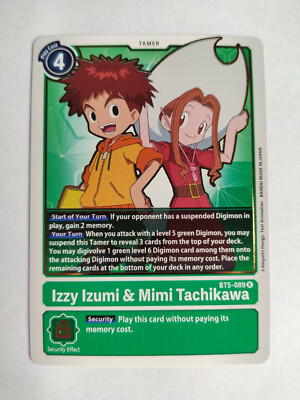Izzy Izumi & Mimi Tachikawa BT5-089 Digimon Card Game Rare