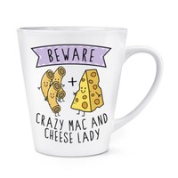 Beware VerrüCkte Mac Und KäSe Damen 341Ml Latte Becher Tasse Lustiger Witz Essen