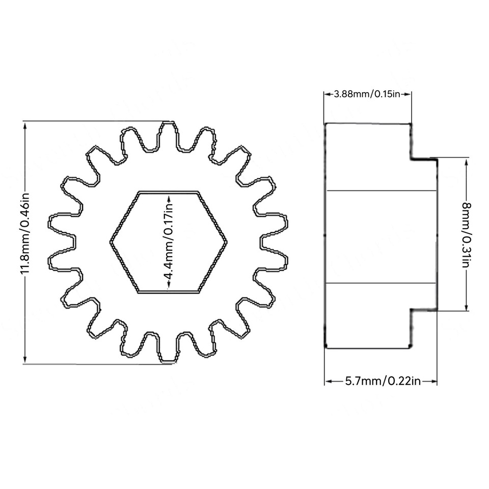 Tuning Peg Gear 12 Pcs 12mm Diameter Accurate Size Machine Heads Mount