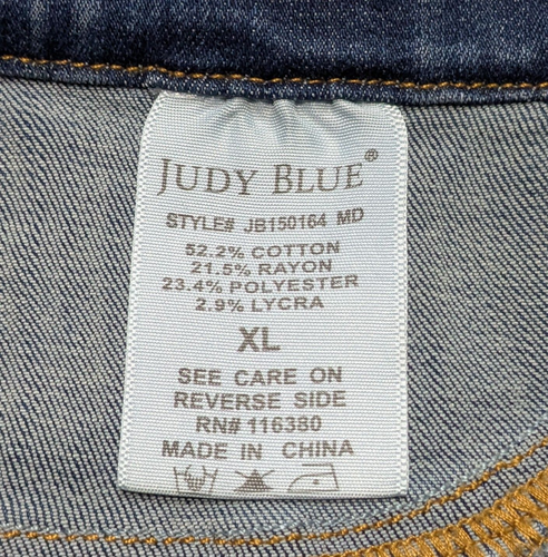 Judy Blue Womens Pull On High Rise Shorts Size XL Blue Comfort Stretch Denim - Picture 8 of 9