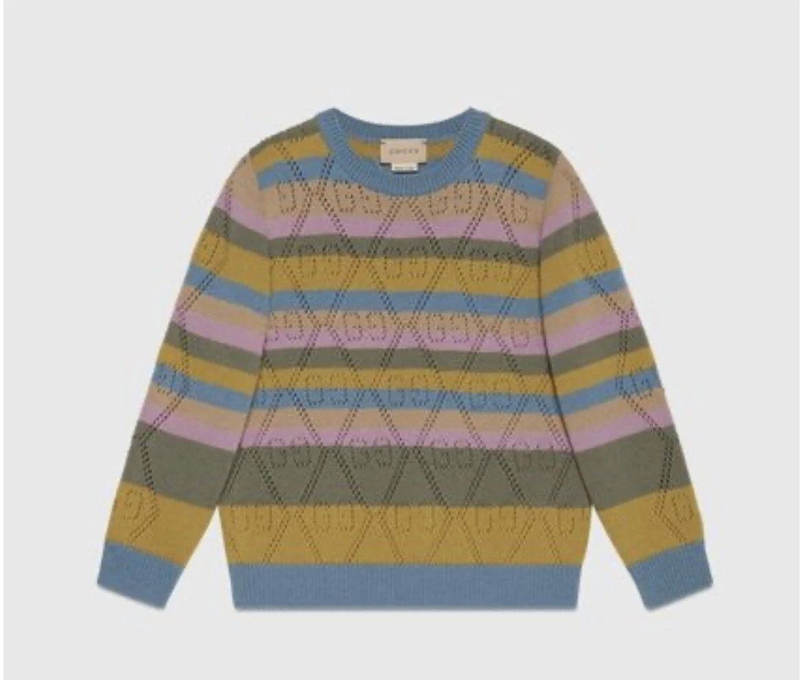 Pull GUCCI 4 ans neuf avec étiquettes coton multicolore tricoté GG