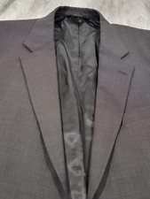 44R Men's Jos. A. Bank Blazer Charcoal Gray 100 Wool 2 Button Sport Coat