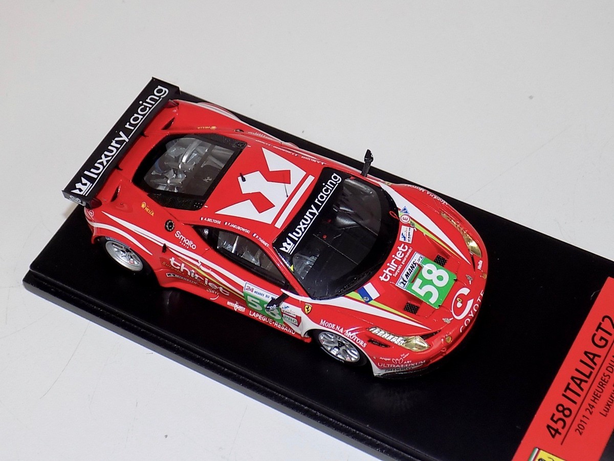 1/43 TSM Fujimi Ferrari F458 Italia GT2 2011 Le Mans Luxory racing
