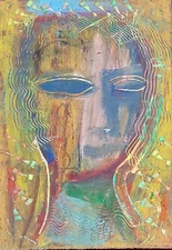 "Portrait of a woman".  Pastel on paper. Painting. Drawing. Art.