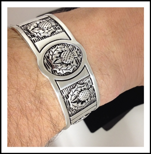 Bracelet Celtic Luckenbooth En étain épais - Style écossais/celtique - Neuf Avec étiquettes