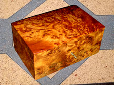 Wooden Jewelry Box 225mm Made Of Thuya Burl,Lockable Wooden Box Storage handmade