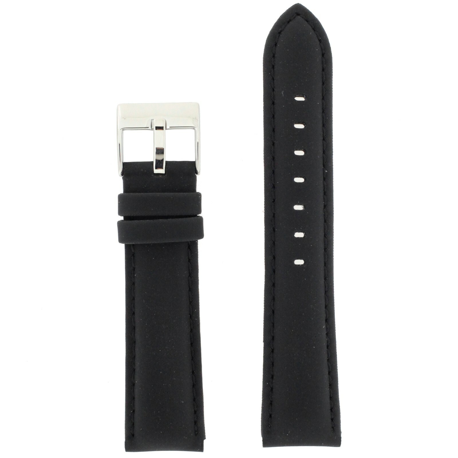 Sport Watch Band Nylon Black Padded Water Resistant Stitching 18mm - 24mm
