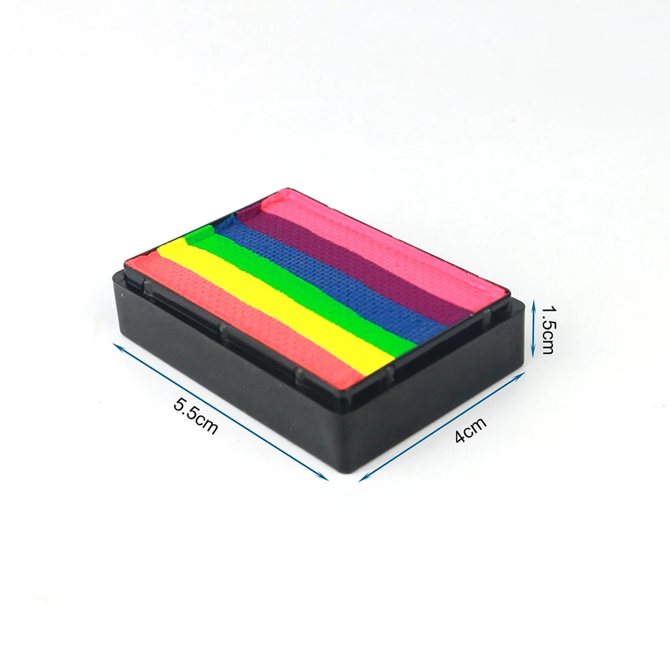 Pintura facial UV colores arco iris pintura facial de pastel dividido PARA maquillaje de fiesta de Halloween Foto 4 de 4