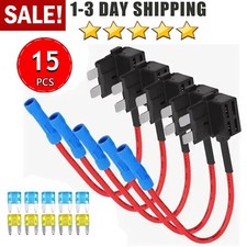 15PCS Fuse Holder Add-a-circuit Fuse TAP Adapter Mini ATM APM Blade Fuse Holder