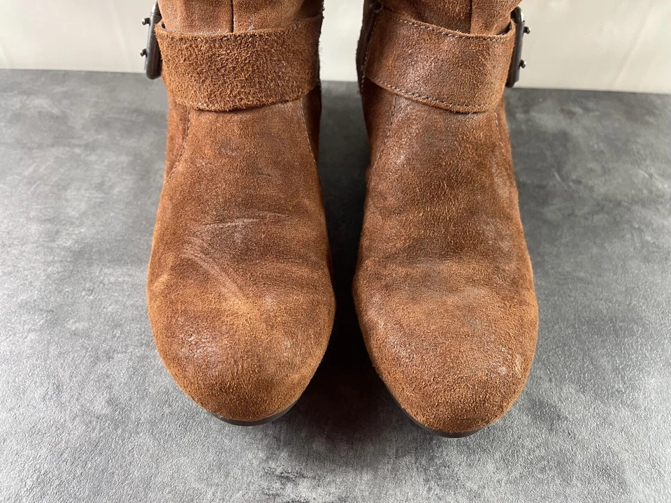 Bacio 61 Boots Women 8M Profondo Shoes Brown Motorcycle Harness Riding Over Knee - Image 4 of 4