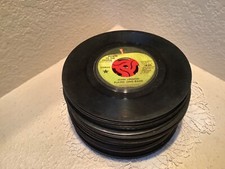 45 RPM Mixed Single Records No Sleeves 1950'S-70's Lot of 44