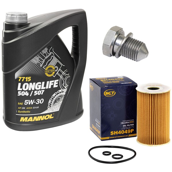 MotoröL Set ÖLfilter SH4049P 5W30 5Liter + ÖLablassschraube FüR Audi Seat Skoda-image