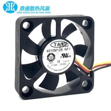T T 4010M12B NF1 4010 DC12V 0.16A 4CM 3-Wire Dual Ball Cooling Fan