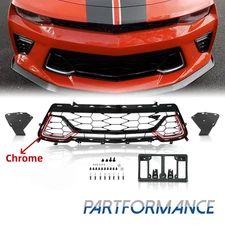 4Pcs Front Lower Grille Grill Chrome For 2016-2018 Chevrolet Camaro SS 84095981