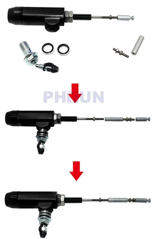 Bomba de varilla de cilindro maestro de embrague de freno hidráulico negro para motocicleta pistón de 12,7 mm Foto 4 de 4