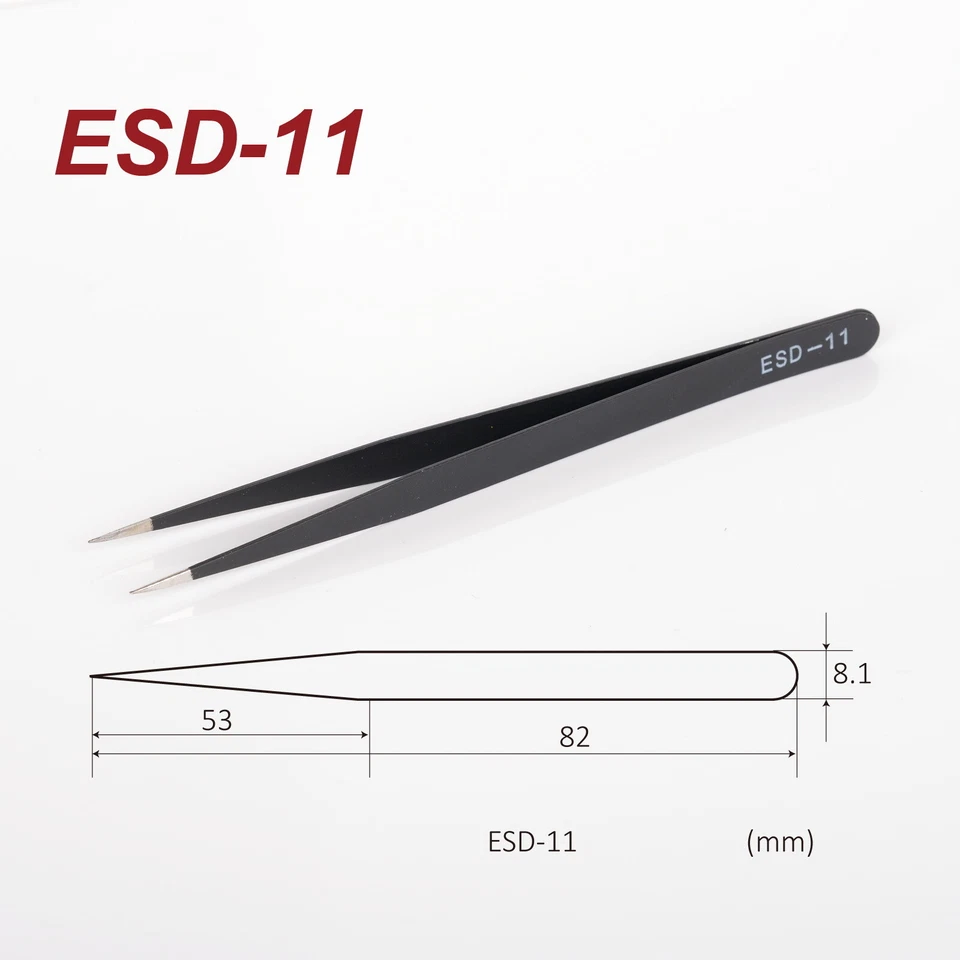 6X Tweezers Kit Stainless Steel Anti-Static Nail Eyebrow Electronic Jewelry - image 4 of 4