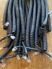 QTY 10 Phone Handset 12' Cords NEC Toshiba Polycom Cisco Avaya Nortel Charcoal