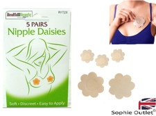 5 PAIRS NIPPLE COVERS FLOWER SHAPED Adhesive Modesty Pads Bra Nude R7231 UK