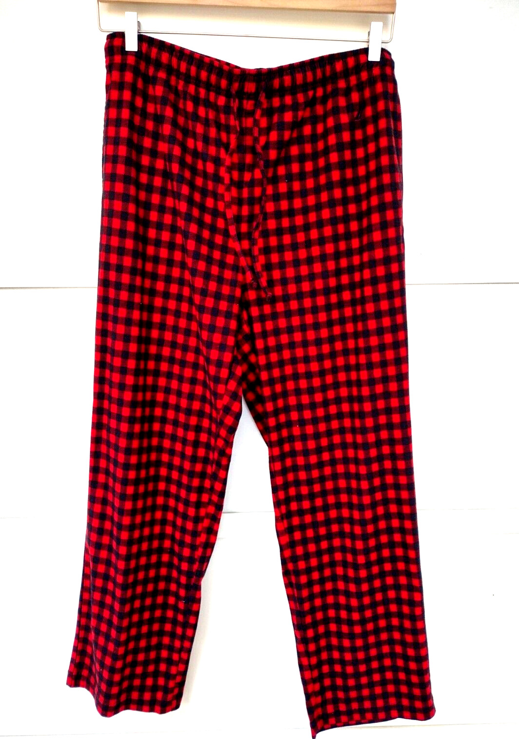 Nautica Men Pajama Pants Pockets Plaid Flannel Red Bl… Gem