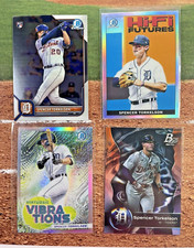 Spencer Torkelson FOUR Bowman Chrome Baseball Base Inserts Refractors & RC