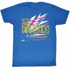 Adult Heather Blue Back to the Future The Pinheads Too Darn Loud T-Shirt Tee