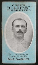 COPE-COPES CLIPS FOOTBALLERS 1910 (500 BACK)-#329- PRESTON NORTH END - RODWAY