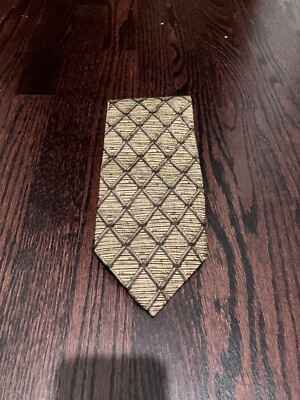 Calvin Klein Men's Vintage Silk Tie, Brown/Beige, One Size