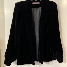 vintage Blazer black velvet AC Sport Jacket Lined 42" bust Med or Lg 