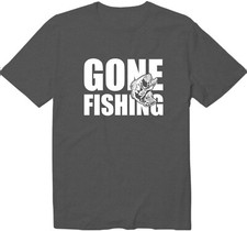 Gone Fishing Shirt Fisherman Gone Lucky Graphic T-Shirt Funny Bass Fishing Tee