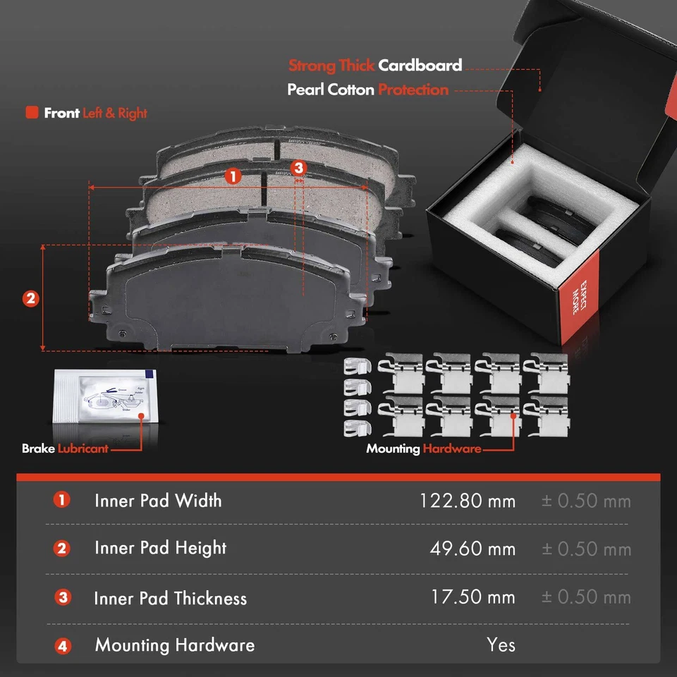 Rotor de freno de disco delantero y pastillas de freno de cerámica para Toyota Yaris 2006-2018 Prius C Foto 3 de 4