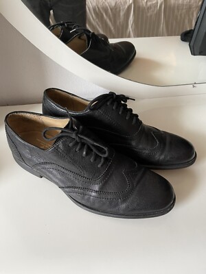 Frye Men’s Long Wingtip Oxford Dress Shoes – Black Leather – Size 10 D FRYE Mens Paul Wingtip Oxford Shoes Distress Black Dress  main image 4