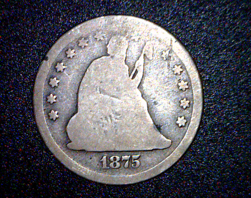1875 Seated Liberty Quarter  - Picture 1 of 2