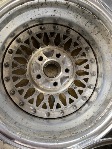 ARE Gold Mesh Wheels American Racing Rims 5x112 mm 16x7 Vintage Benz SL R129 - Picture 10 of 12