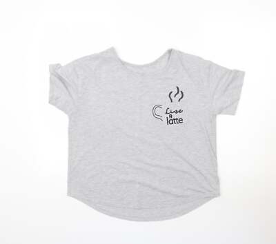 Matalan Damen T-Shirt grau Polyestermischung Größe M - Live a Latte