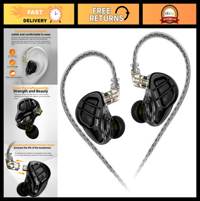 7BA+1DD Hybrid Gaming Earbuds - HiFi Bass, Noise Isolation, Comfort-fit IEMs for