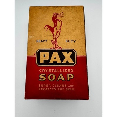 Vintage PAX Crystallized Soap Box NOS New Sealed Heavy Duty Rooster St.Louis 2#